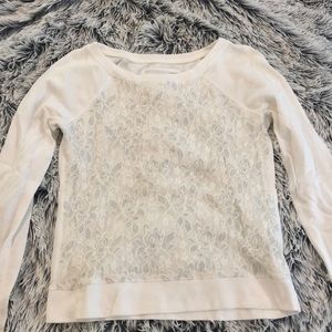 Abercrombie Kids white lace sweatshirt (L)